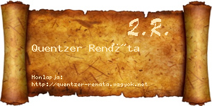 Quentzer Renáta névjegykártya